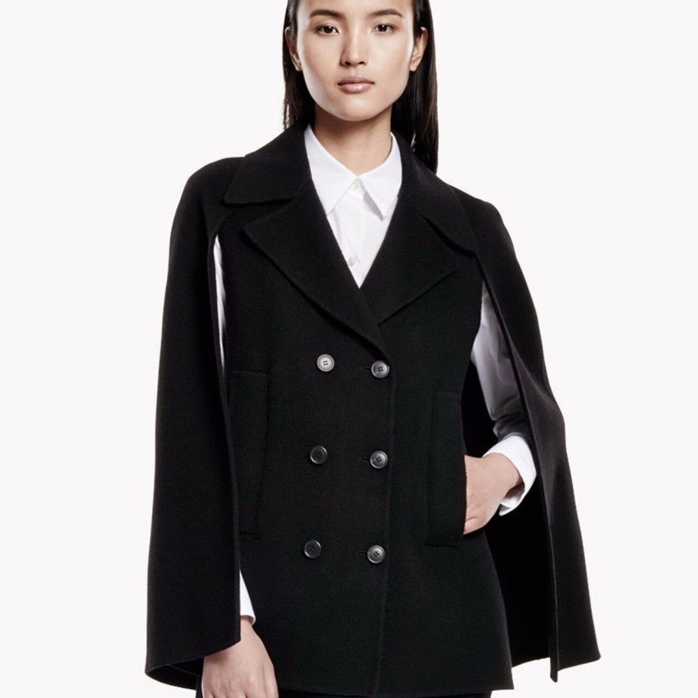 Theory Kapalin Wool & Cashmere Blend Cape Coat Sz 4